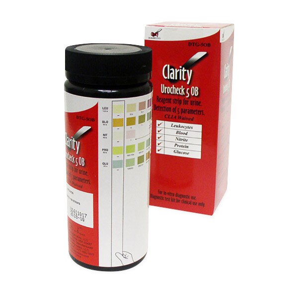 Visual Read Urine Reagent Test Strips for Urinalysis CLIA Waived, 100